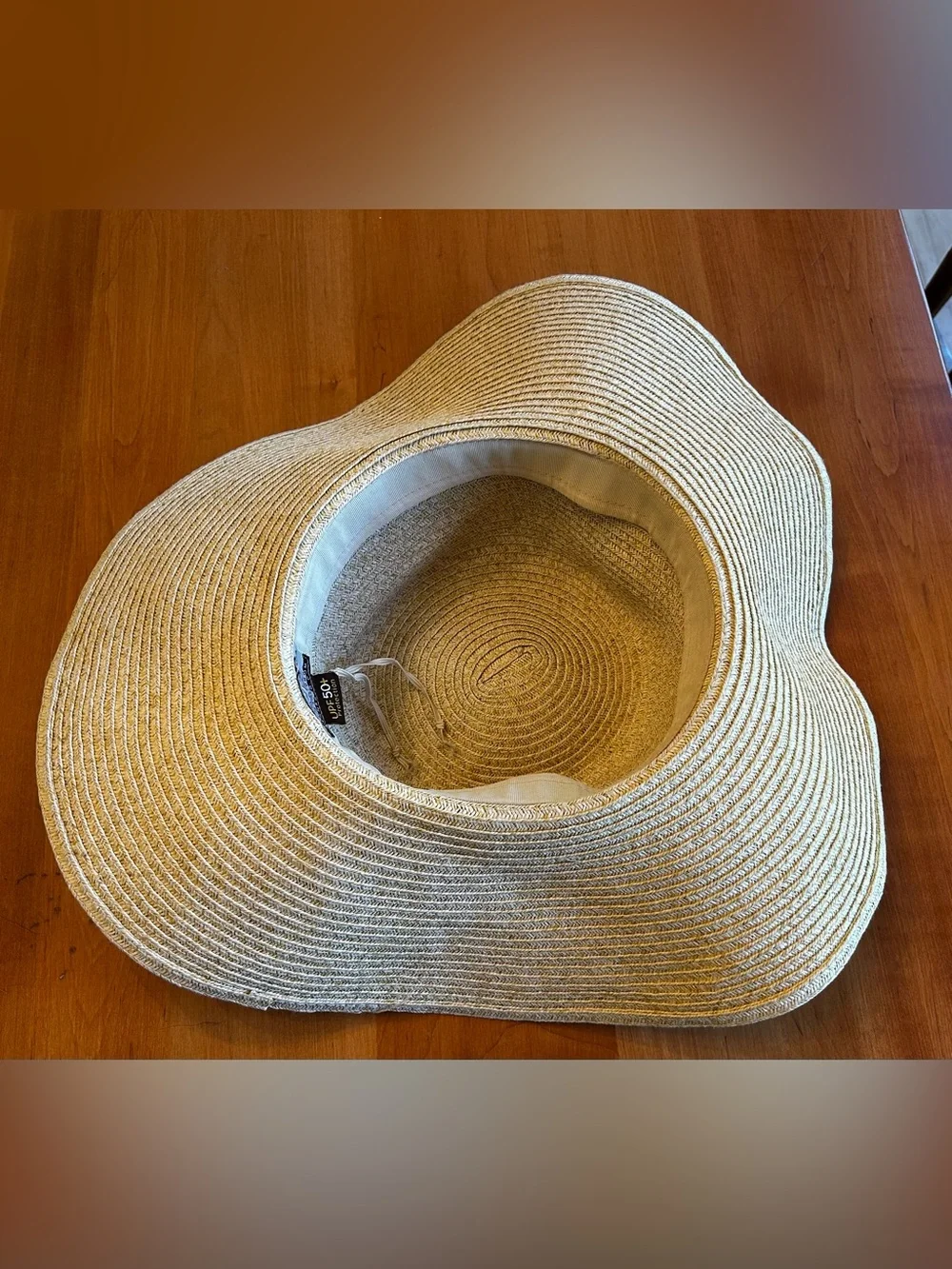 Wide-Brim Straw Sun Hat with Black Band